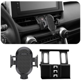 AOUKKL Car Phone Holder Fits for Toyota RAV4 2019-2024 Accessories,Thick Cases Friendly,Cell Phone Mount for 4.7-7 in Phones,360 Degree Rotation,Easy to Install