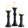 Home Decor Resin Pillar Candle Holders Set of 3 7.9",