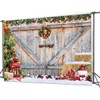 CHAIYA 7X5ft Christmas Rustic Barn Wood Door Backdrop for Photography