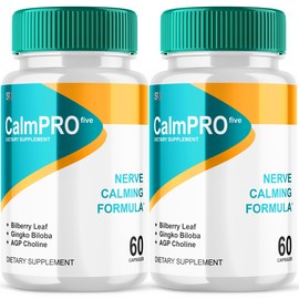 CalmPro5 (2 Pack) CalmPro5 Calm Pro 5 Nerve Support Pills Calming Supplement 120 Capsules