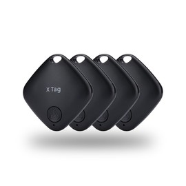 NK Air Tag Smart Pack 4 - Locator Compatible with Apple, Object Finder, Bluetooth (Android Does Not Work), Car, Wallet, Suitcase, Kids, 4 Pack (Black)