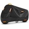 420D Heavy Duty Waterproof Motorcycle Cover, Black All Weather Outdoor