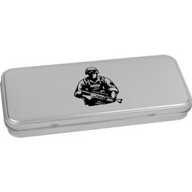 Azeeda 'Combat Soldier' Metal Hinged Stationery Tin/Storage Box (TT00244756)