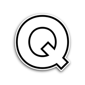 2 (Pieces) 3" and 5" Letter Q Sticker, Waterproof Vinyl Decals for Many Purpose Like Cars, Trucks, Laptops, Phones, Windows and More