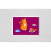 Food for cats, pets. A cute red cartoon cat, kitty