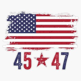 eDesign 45 47 Star USA Flag Vinyl Sticker Decal - 4 Inches - Patriotic American Flag Sticker for Car Truck SUV Van Window Bumper Laptop Tumbler and Any Smooth Surface 2-Pack