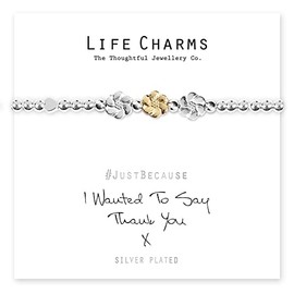 Life Charms Women Jewellery Thank You Bracelet Wristband Ladies Gift Box