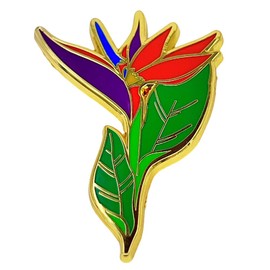Leraverppy Enamel Pin,Colorful Crane Flower Lapel Pin,Bird of Paradise Flower Brooch,Gift for Florists Teens Friends Pin for Wedding Birthday Anniversary Funeral Social Charity Party DIY Decor