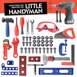 Play22 Kids Tool Set Bench 76 Pc - Toddler Tool Bench Set with Electronic Play Drill - Stem Educational Toy Pretend Play Construction Work Shop - Preschool Toy Gift for Kids Children Boys and Girls