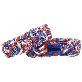 American Flag Paracord Bracelet, Red White Blue, 4th of July Cuff Bracelet - Made in USA (7.5, American Flag Bracelet)