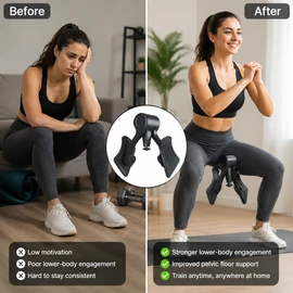 Pelvic Floor Trainer for Home Exercise – Adjustable Resistance Glute & Inner Thigh Strengthener for Men and Women
