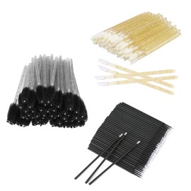 300 pcs Cepillos Desechables para Pestañas, Cepillos Labios y Microaplicador, Ideal para Aplicar Rímel, Sombras de Ojos, Brillo de Labios, Extensiones de Limpieza de Pestañas (Negro)