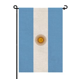 Pretty_jessie Argentina Flag Argentine Garden Flags 12x18 Double-Sided Small Burlap Yard Flag Decorations for Outdoors(Argentina)