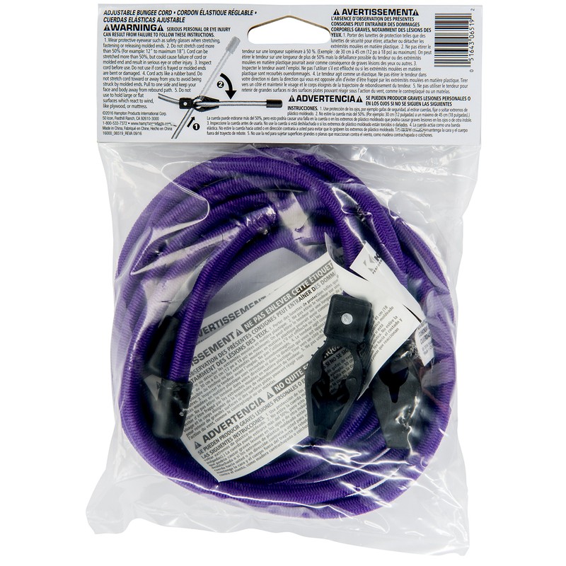 KEEPER 06519 48" Lock-It Adjustable Bungee, 2 Pack