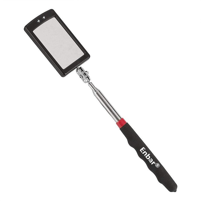 Enbar Telescopic Inspection Mirror.Diabetic Mirror for feet.360 Rotating lamp Inspection