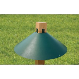 Woodlink Metal 4 x 4 Inch Wrap Around Bird Feeder Squirrel Baffle Guard Pole Posts to Deter Squirrels, Racoons, and Critters from Bird Feeders, Green