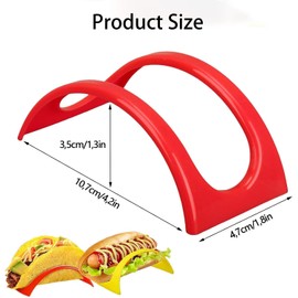 Ruikcoll Taco Holder Stand, Taco Holder, Taco Bowls, Taco Stand, Hard Plastic Taco Shell Holder Rack, Home, for Restaurant, Pack of 12, Red, Yellow, Green