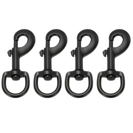 PATIKIL 4Pcs Flag Swivel Snap Clips, 3.2 Inch Heavy Duty Alloy Flag Pole Snaps Hooks Stainless Flagpole Accessories for Rope Hardware Key Chain Leash Leather Craft, Black