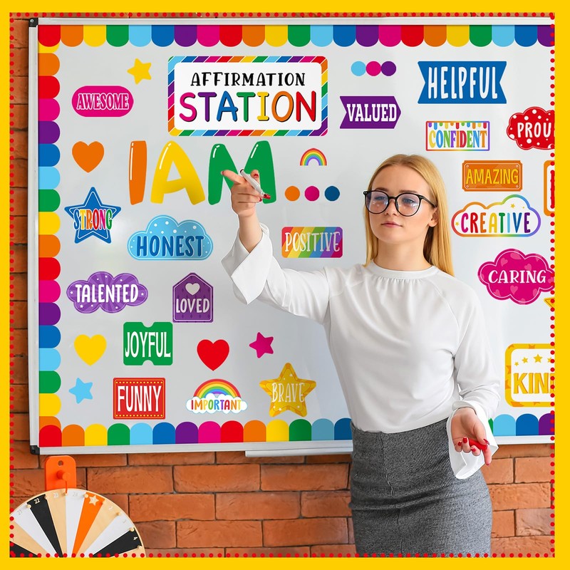 Mooliwe Affirmation Station Bulletin Board Set Motivational Bulletin Board for