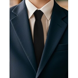 Mantieqingway Boys Tie Black Ties for Boy Solod Color Self Tie Kid Ties for School Wedding Graduation