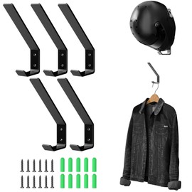 HOGESA 5 PCS Soporte para Casco de Moto, Perchero de Pared de Acero Inoxidable, Porta Cascos Moto para Pared, Resistencia, para Casco Moto, Ropa y Albornoces, Llaves, Auriculare