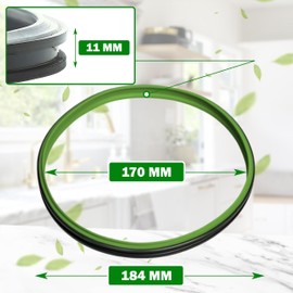 Gasket of the Lid with Diameter Ø 184/170 mm for Vorwerk Thermomix TM31 Food Processor - Warranty 5 Years - ONIX TECH