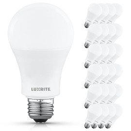 LUXRITE A19 LED Light Bulb 100 Watt Equivalent, 3000K Soft White, 1500LM, Non-Dimmable, Standard LED Light Bulbs, 12.5W, E26 Base, Enclosed Fixture Rated, Damp Rated, ETL Listed (24 Pack)