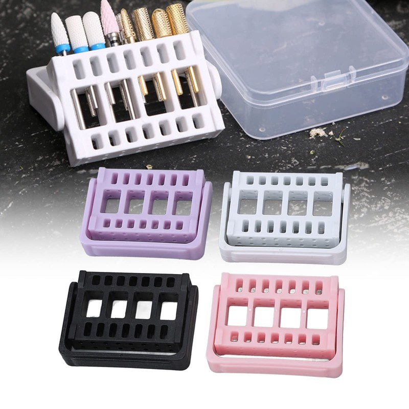 Nail Drill Bits Holder, 4 Pieces, Nail Drill Bit Holder,