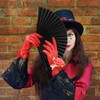 Karjiaja 3 Pcs Folding Handheld Fan - Black Chinese Bamboo