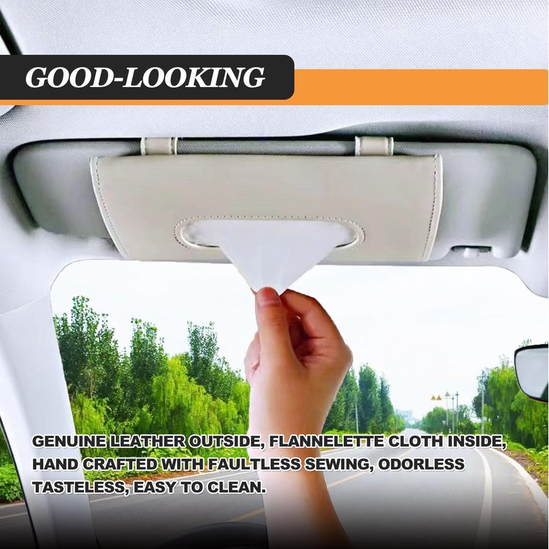 Car Sun Visor Napkin Tissue Holder, Leather Backseat Tissue Holder,
