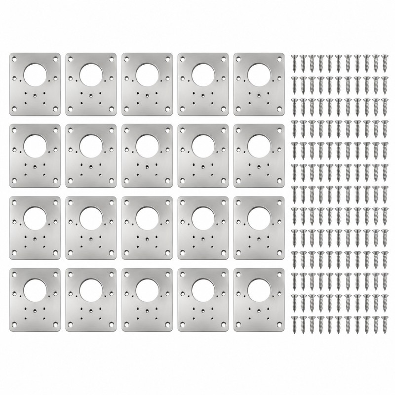 Stainless Steel Cabinet Hinge Repair Plates – 20 Sets with