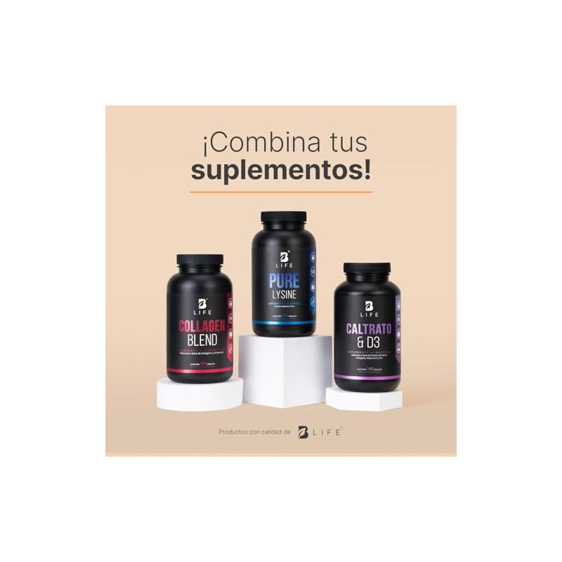 B Life Lisina Pura de 240 cápsulas con 1400mg por