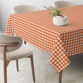 Martina Home - Vichy Teflon Tablecloth - Orange - 100 x 140 cm
