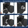 Orger Black Door Knobs Interior, Zinc-Alloy Matte Black Door Knob