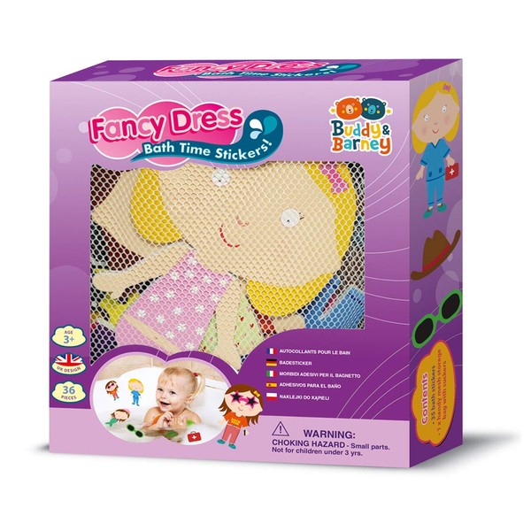 Buddy & Barney , Fancy Dress Bath Stickers Bath Time Toy Fun for Kids - 36 Pieces BB048