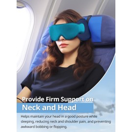 Inspireyes Travel Pillows for Airplanes, Travel Accessories for Long Flight, 360° Head Support Soft Airplane Pillow with Eye Mask for Sleeping, Stop Bobblehead, Light Black