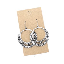 Filigree Antique Silver Medallions on Sterling Silver Earrings Native Design Boho Handmade Women