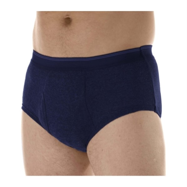Wearever Incontinence Underwear for Men - Reusable & Washable Men's Bladder Control Briefs with Maximum Absorbency - Leak Proof Underwear (Single Pair) (Navy) (3X) (Waist 46-48)