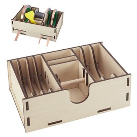 AHANDMAKER Wooden Copper Foil Dispenser, Burlywood Foil Tape Dispenser Tape Holder Aluminum Foil Storage Box for DIY Crafts Art Tools Organizer, 6x9x3 Inches