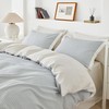 SUSYBAO Blue Seersucker Duvet Cover Queen 100% Cotton Textured Duvet