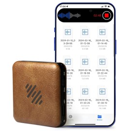 64GB Voice Recorder,Leather Design Creativity Recording Device with Playback/MP3, AI Recorder Voice Capacity is 800 Hrs of Storage, Audio Recorder Lectures Meetings Interviews Class