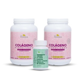 A&G PERSEA - Dúo Colágeno Hidrolizado en polvo con Extracto de Aguacate - 1 Sabor Arándano + 1 Naranja 1.2 kg c/u | Con Ácido Hialurónico, Vitaminas y Minerales | Fórmula Completa Sin Azúcar (Arándano)