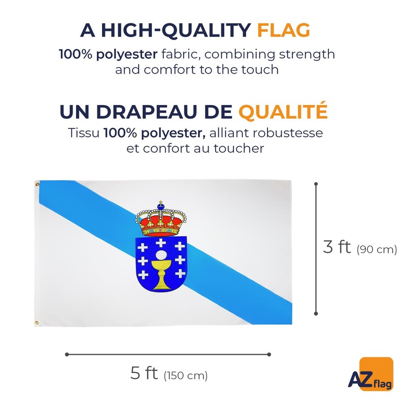 Galicia Flag 3' x 5' - Spanish region of Galicia