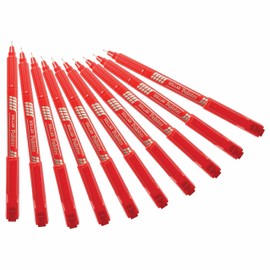 Fineliner Pens, RED, Pack of 10, Extra Fine Point (0.3mm), VAI-DTK Fine Line Pens, Fineliners for Draw Sketch Write Pens, iVAIDEX Black Ball Pen