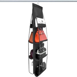 De-Homy 1-Pack handbag organizers and storage purse organizer closet organizer purse hanger organizer handbag storage bag organizer Thicken Metal Hooks (Black, Large)