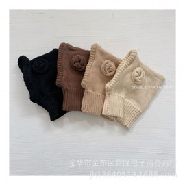 Baby Toddler Winter Knit Balaclava Neck Warmer Warm Beanie Hat lf2933 Free Size/50-52cm Black 3ea