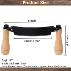Draw Shave Knife, 8in Curved Draw Knife, Curved Draw Shave Tool, Woodworking Debarking Hand Tool, Ultra-Sharp Blade Bark Knife with Wooden Handle