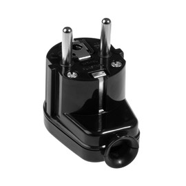 KEL Universal Schuko Plug 16 A / 230 V – Plug, Earthing Contact Plug IP20 Power Plug, Uni Schuko Plug Made of Plastic, Black