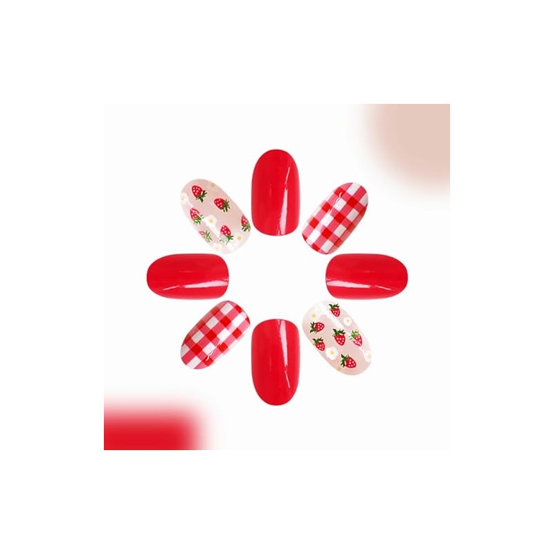 Uñas acrílicas a presión, uñas postizas de almendra mediana, uñas