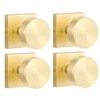 newliplace 4 Pack Gold Dummy Door Knobs Interior, Brushed Brass